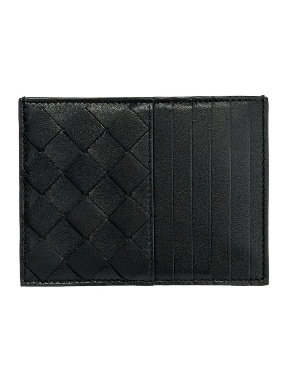 Bottega Veneta Coin Purse Intrecciato Black Fragment Case Leather